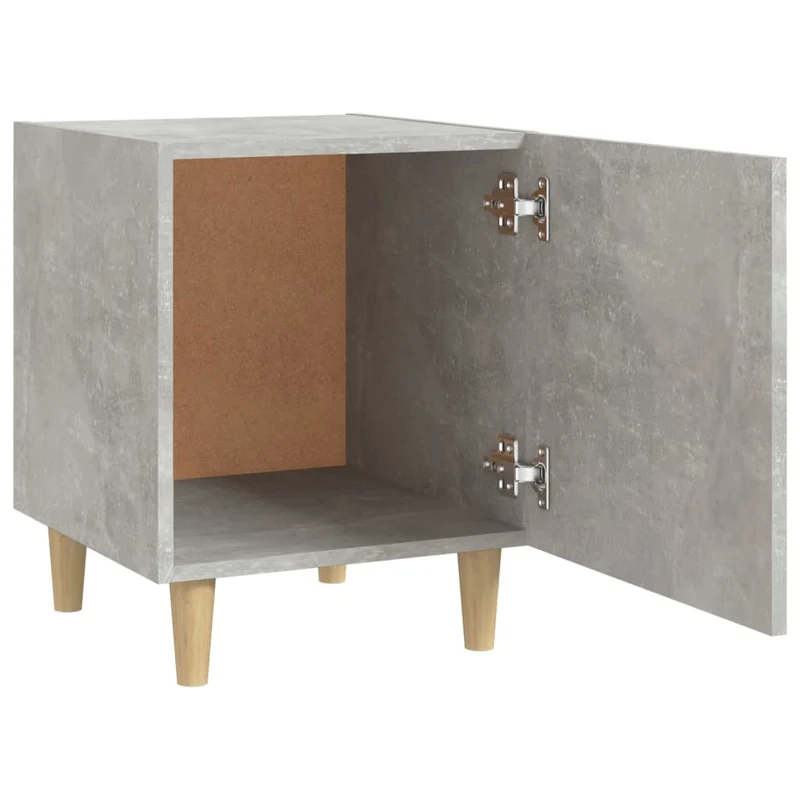 Table de chevet avec compartiment avec porte 40 x 40 x 50 cm en bois d'ingénierie gris DEC034058