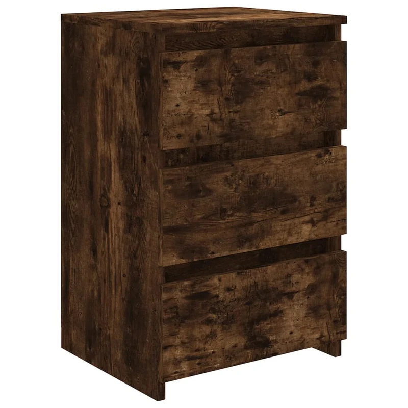 Table de chevet avec 3 tiroirs 40 x 35 x 62,5 cm bois d'ingénierie marron DEC033596