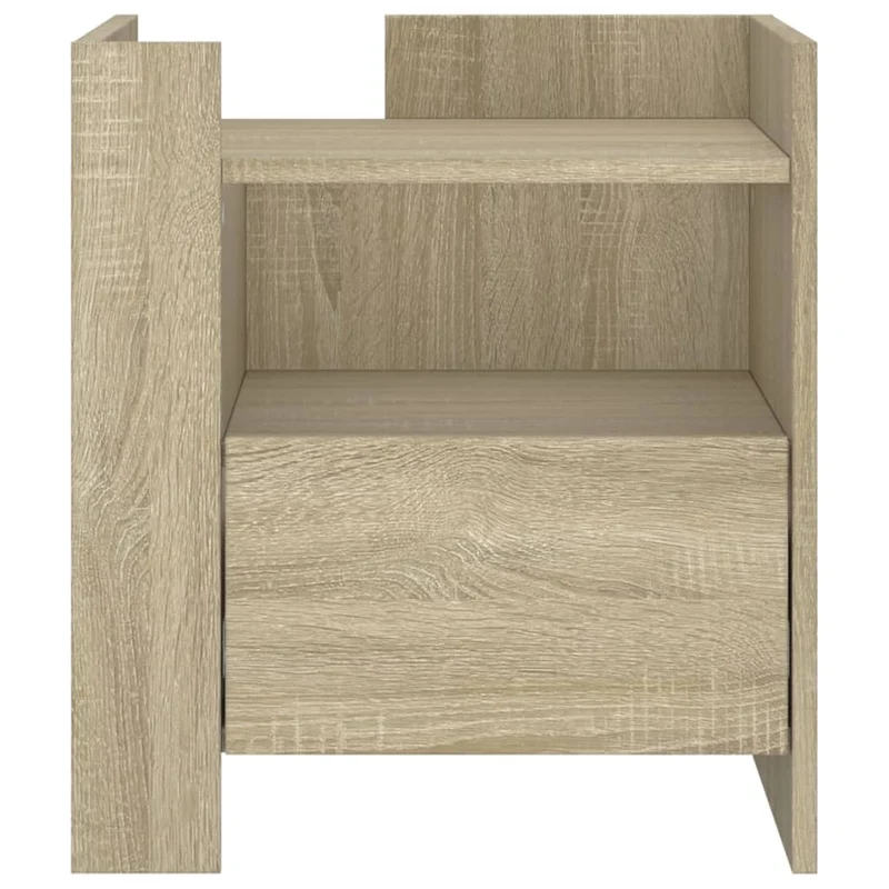 Table de chevet avec tiroir et étagère 45 x 50 x 50 cm bois d’ingénierie couleur chêne DEC033883