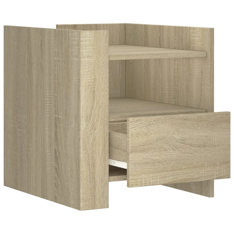 Table de chevet avec tiroir et étagère 45 x 50 x 50 cm bois d’ingénierie couleur chêne DEC033883