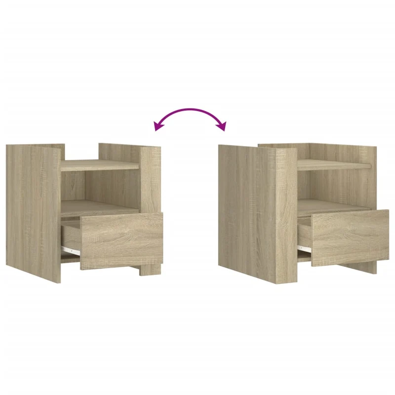 Table de chevet avec tiroir et étagère 45 x 50 x 50 cm bois d’ingénierie couleur chêne DEC033883