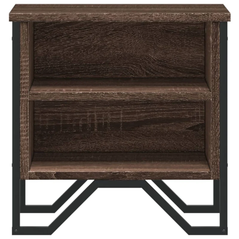Table de chevet avec étagères 40 x 30 x 40 cm bois d'ingénierie marron et métal DEC033698