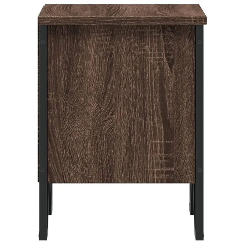 Table de chevet avec étagères 40 x 30 x 40 cm bois d'ingénierie marron et métal DEC033698
