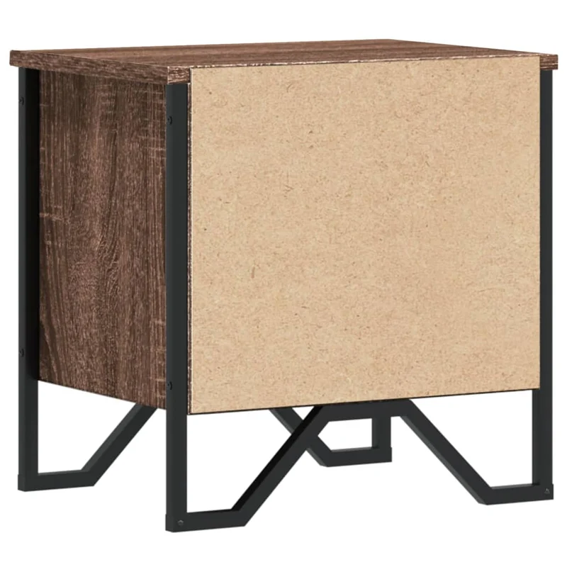 Table de chevet avec étagères 40 x 30 x 40 cm bois d'ingénierie marron et métal DEC033698