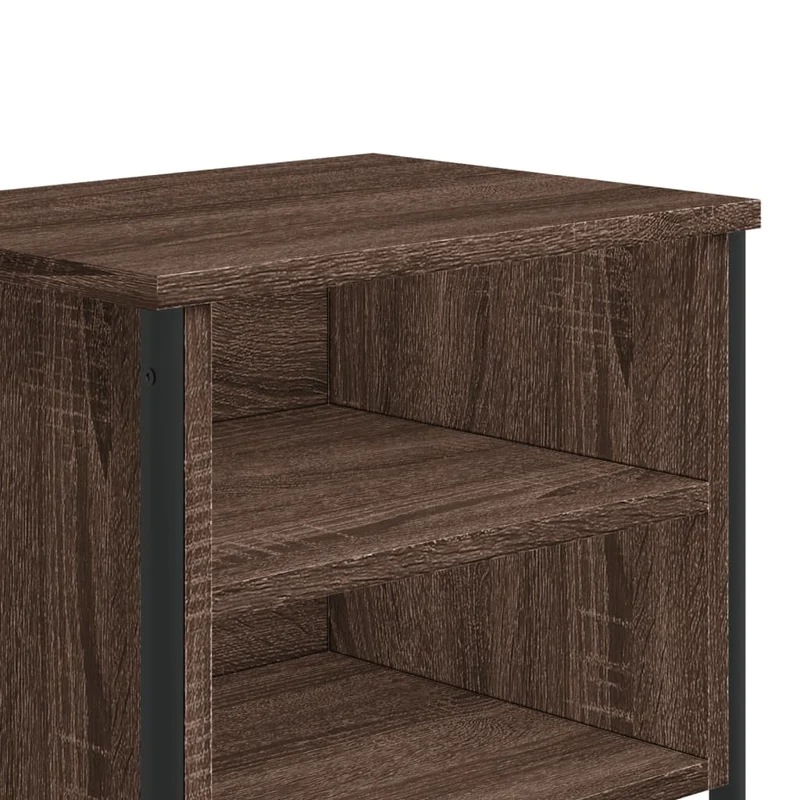 Table de chevet avec étagères 40 x 30 x 40 cm bois d'ingénierie marron et métal DEC033698