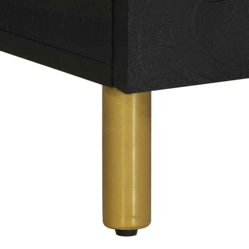 Table de chevet avec tiroir et compartiment avec porte 50 x 33 x 60 cm bois d'ingénierie noir DEC034498