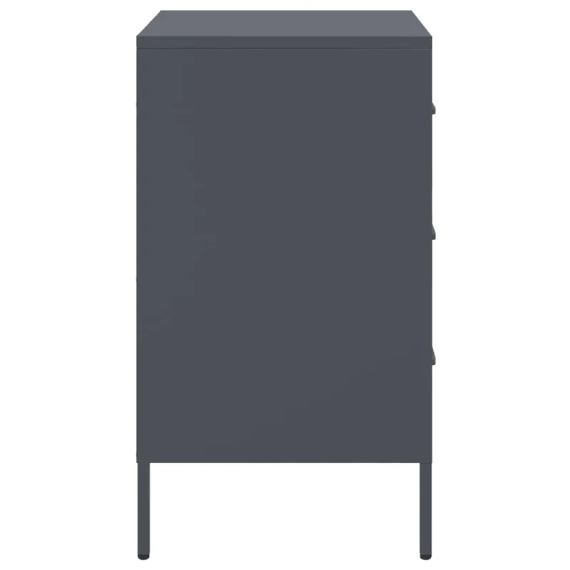 Lot de 2 tables de chevet avec 3 tiroirs 36 x 39 x 68 cm acier laminé anthracite DEC032897