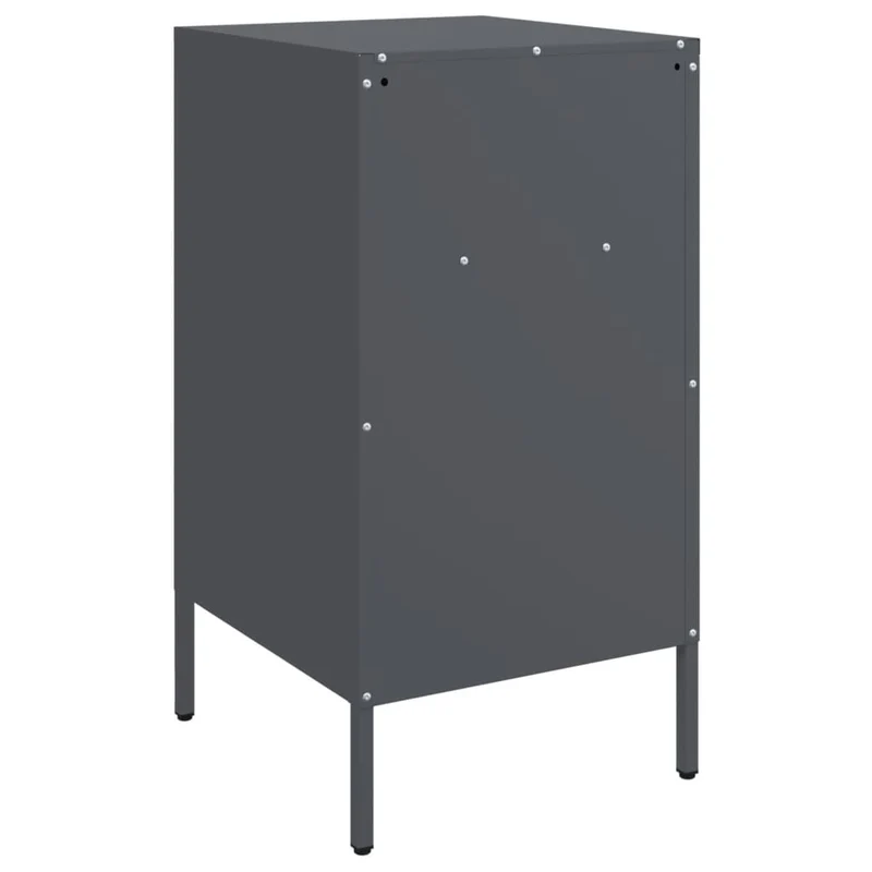 Lot de 2 tables de chevet avec 3 tiroirs 36 x 39 x 68 cm acier laminé anthracite DEC032897