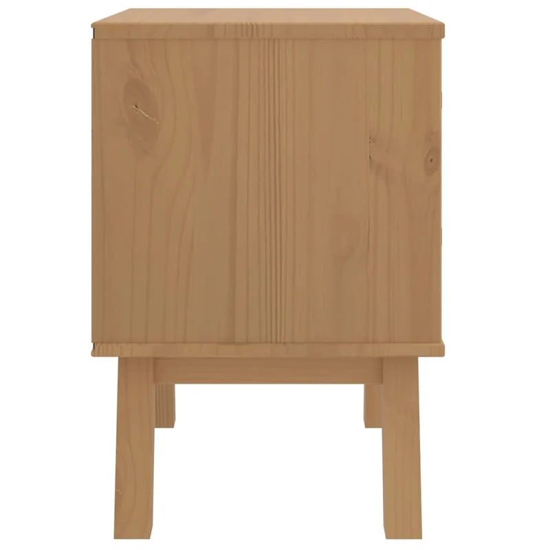 Table de chevet avec deux tiroirs 45 x 39 x 57 cm en bois de pin gris et marron DEC034536
