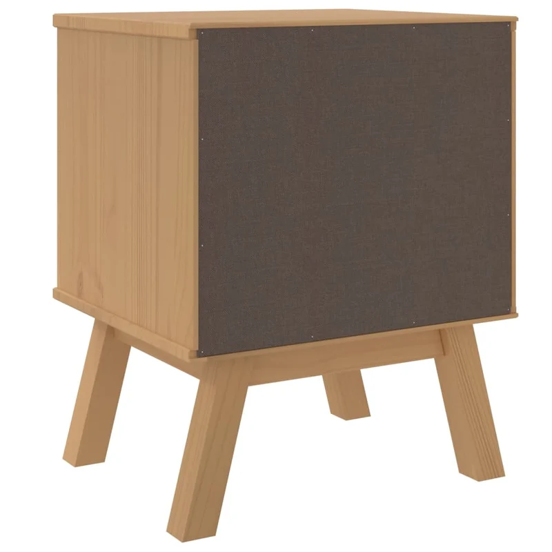 Table de chevet avec deux tiroirs 45 x 39 x 57 cm en bois de pin gris et marron DEC034536
