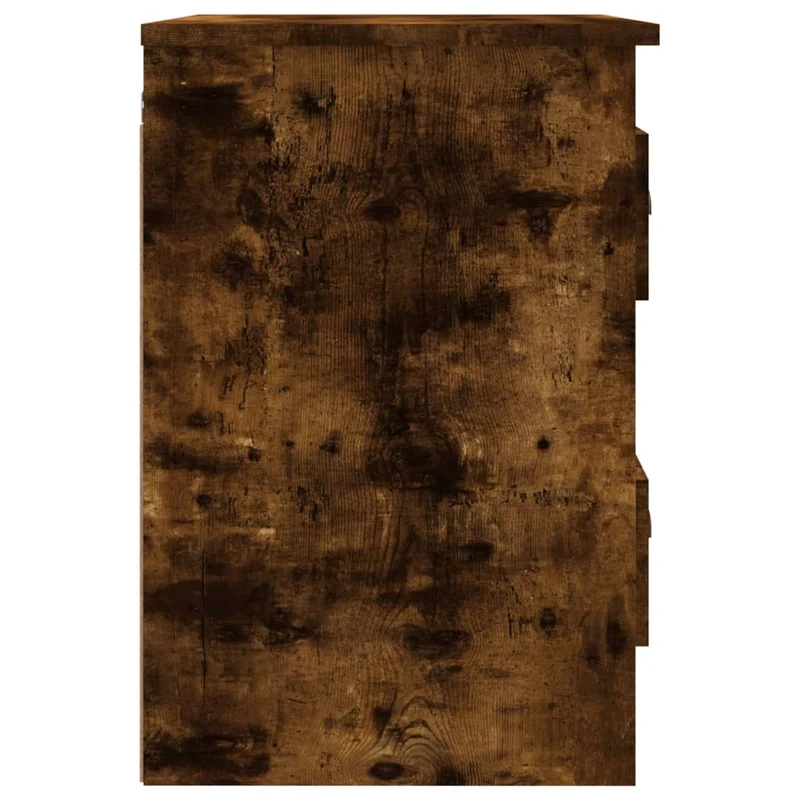 Table de chevet murale avec deux tiroirs 41,5 x 36 x 53 cm en bois d'ingénierie marron DEC034258