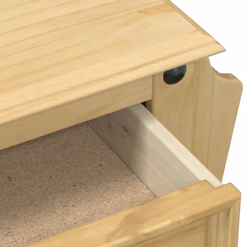Table de chevet avec tiroir et compartiment avec porte 45 x 35 x 47,5 cm bois de pin massif DEC033902