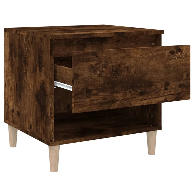 Table de chevet avec tiroir et espace de rangement 50 x 46 x 50 cm bois d'ingénierie marron DEC033667