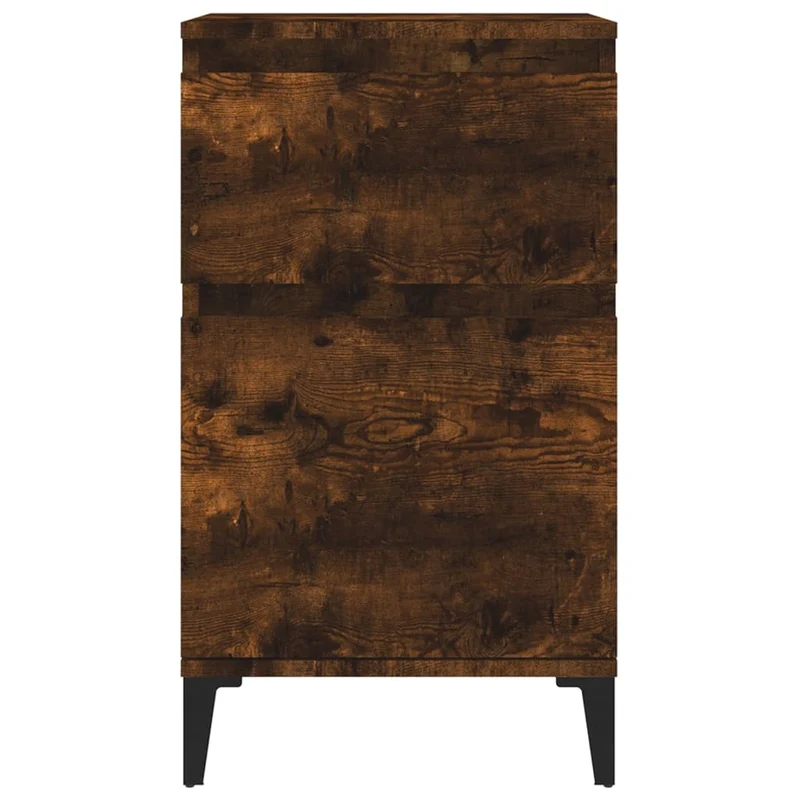 Table de chevet avec tiroir et compartiment de rangement 40 x 35 x 70 cm bois d'ingénierie marron et métal DEC033600