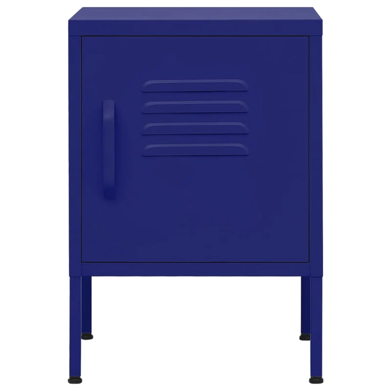 Table de chevet avec étagère avec porte 35 x 35 x 51 cm acier bleu DEC033526