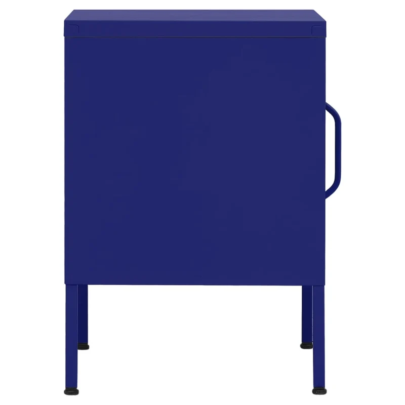 Table de chevet avec étagère avec porte 35 x 35 x 51 cm acier bleu DEC033526