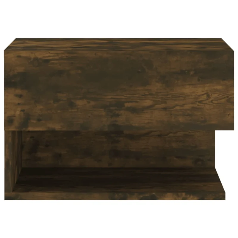 Table de chevet murale avec étagère et tiroir 46 x 29,5 x 30 cm en bois d'ingénierie marron DEC034248