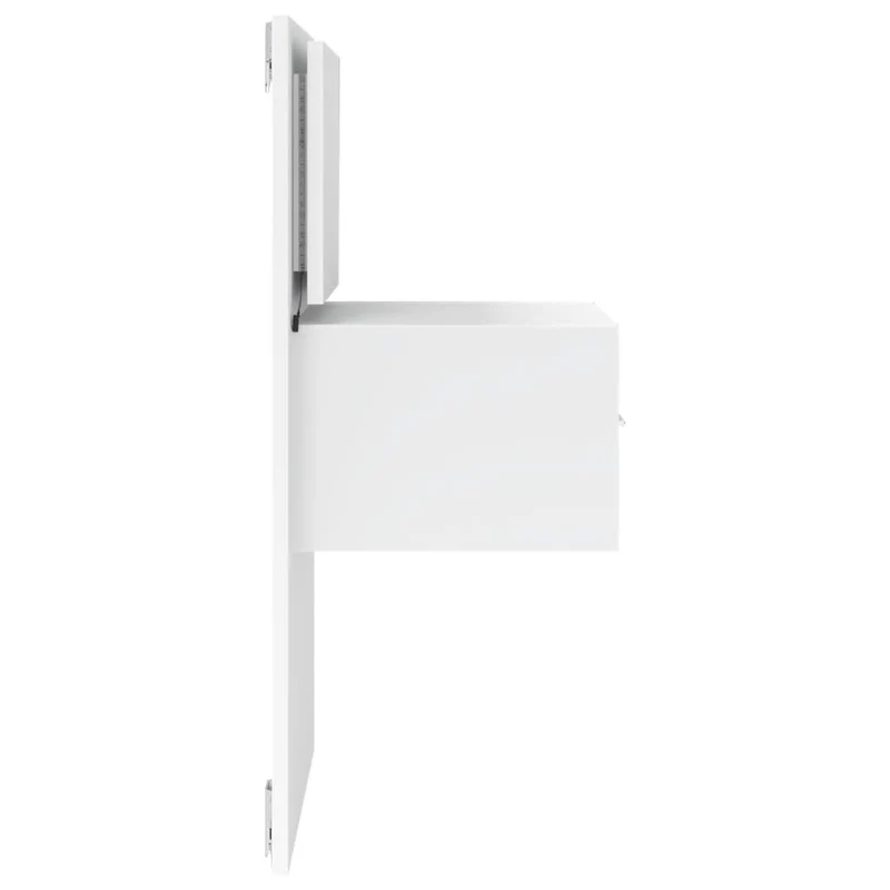 Table de chevet murale avec lumières LED avec tiroir 48,5 x 32,5 x 80 cm en bois d'ingénierie blanc DEC034162