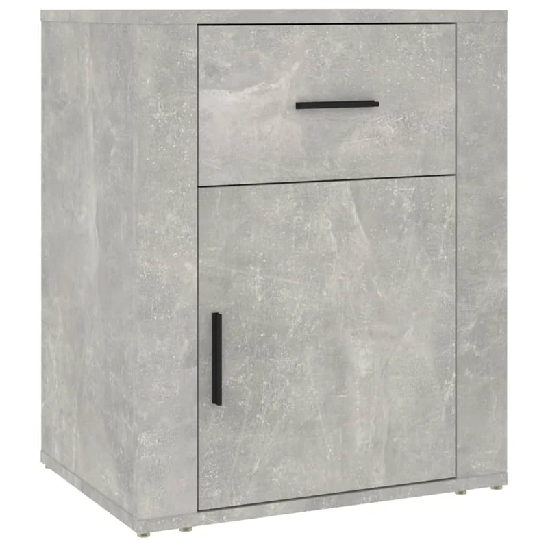 Table de chevet avec tiroir et compartiment avec porte 50 x 36 x 60 cm bois d'ingénierie gris DEC034051