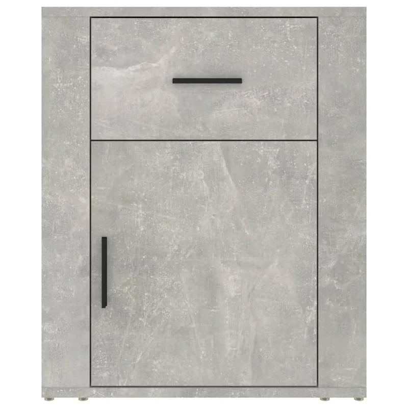 Table de chevet avec tiroir et compartiment avec porte 50 x 36 x 60 cm bois d'ingénierie gris DEC034051