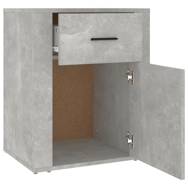 Table de chevet avec tiroir et compartiment avec porte 50 x 36 x 60 cm bois d'ingénierie gris DEC034051