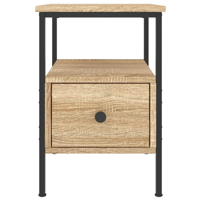 Table de chevet avec tiroir et étagère 34 x 36 x 50 cm bois d'ingénierie couleur chêne DEC033806