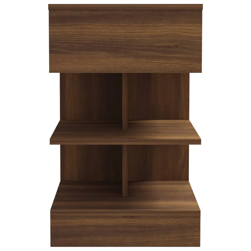 Table de chevet avec tiroir et étagères 40 x 35 x 65 cm bois d'ingénierie marron DEC033730