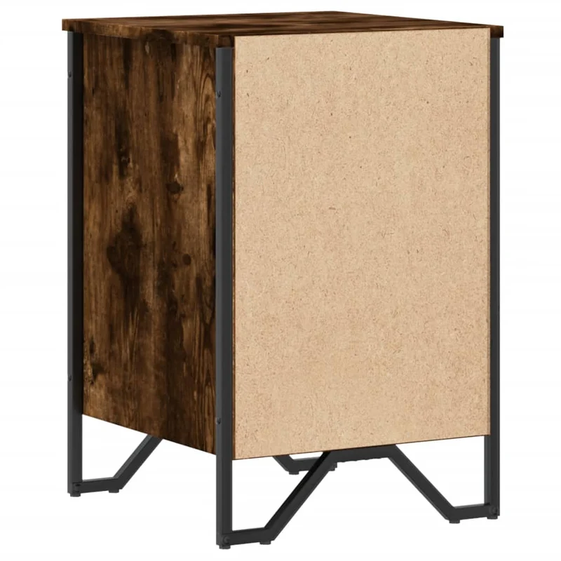 Table de chevet avec 3 tiroirs 40 x 41 x 60 cm bois d'ingénierie marron et métal DEC033634