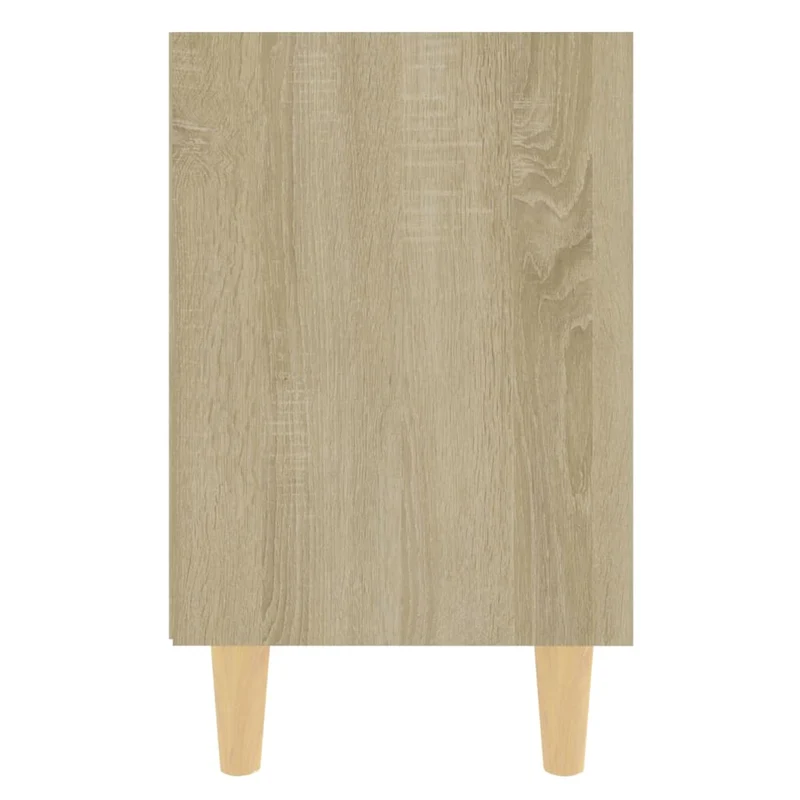 Table de chevet avec compartiment avec étagères pieds en bois 40 x 30 x 50 cm bois d'ingénierie couleur chêne DEC033208