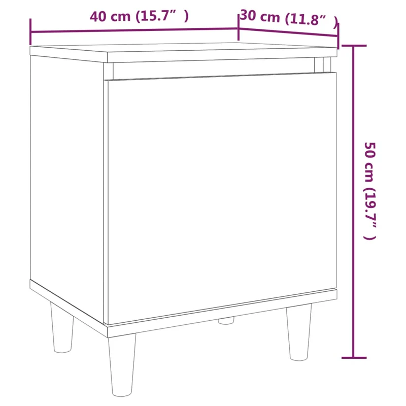 Table de chevet avec compartiment avec porte pieds en bois 40 x 30 x 50 cm bois d'ingénierie marron DEC033204
