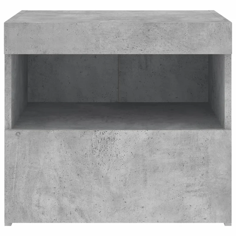 Table de chevet avec lumières LED tiroir et compartiment 50 x 40 x 45 cm bois d'ingénierie gris DEC033191