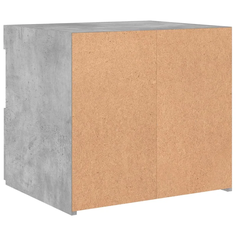 Table de chevet avec lumières LED tiroir et compartiment 50 x 40 x 45 cm bois d'ingénierie gris DEC033191