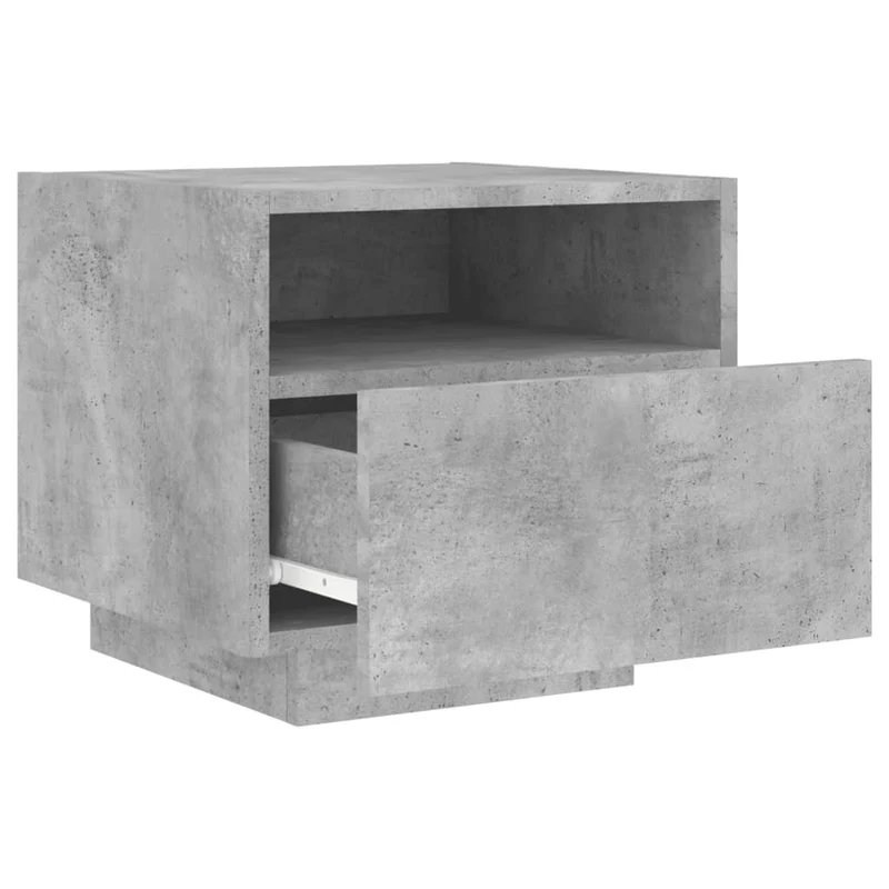 Table de chevet avec lumières LED et tiroir 40 x 39 x 37 cm bois d'ingénierie gris DEC033190