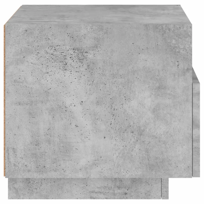 Table de chevet avec lumières LED et tiroir 40 x 39 x 37 cm bois d'ingénierie gris DEC033190