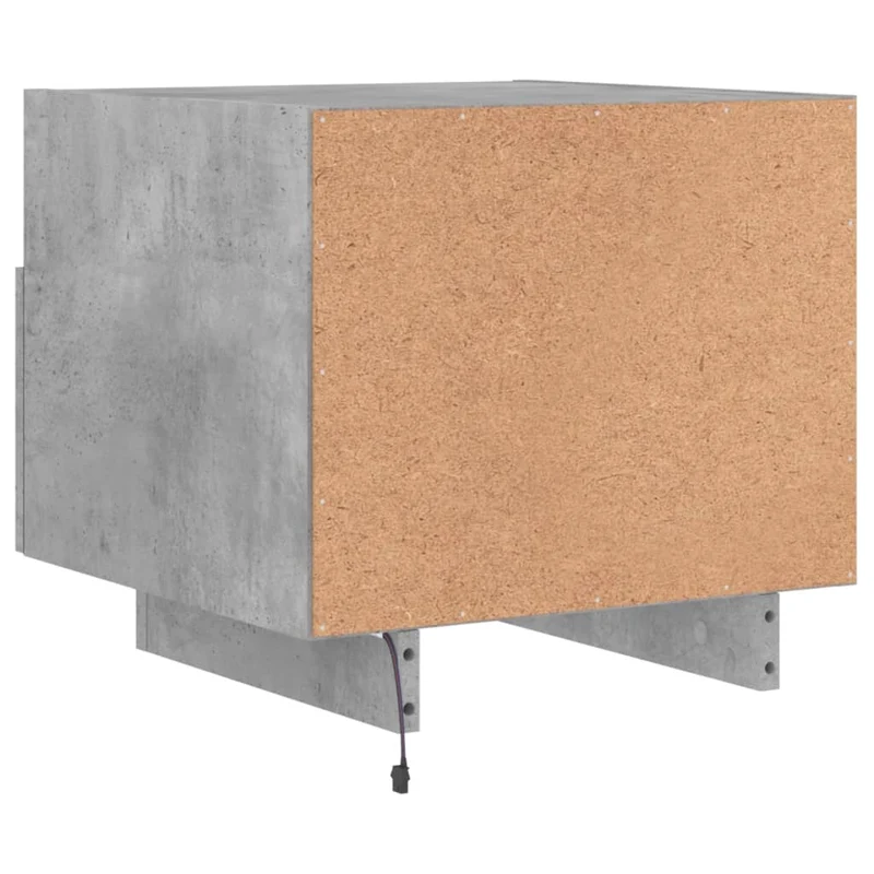 Table de chevet avec lumières LED et tiroir 40 x 39 x 37 cm bois d'ingénierie gris DEC033190