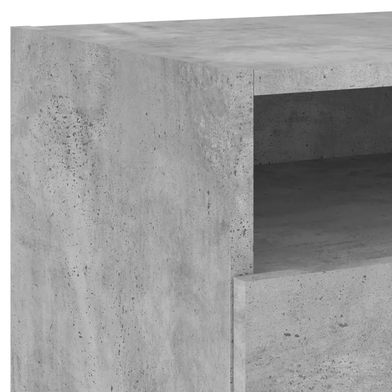 Table de chevet avec lumières LED et tiroir 40 x 39 x 37 cm bois d'ingénierie gris DEC033190