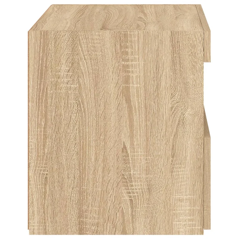 Table de chevet avec lumières LED avec tiroir et compartiment 50 x 40 x 45 cm bois d'ingénierie couleur chêne DEC033186