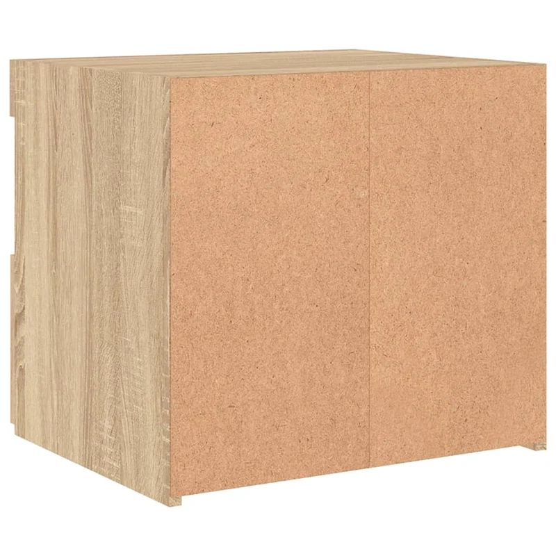 Table de chevet avec lumières LED avec tiroir et compartiment 50 x 40 x 45 cm bois d'ingénierie couleur chêne DEC033186