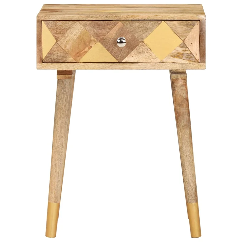 Table de chevet avec tiroir 43 x 30 x 58 cm bois de manguier massif DEC033016