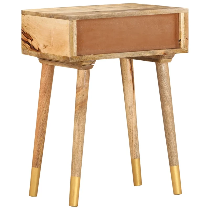 Table de chevet avec tiroir 43 x 30 x 58 cm bois de manguier massif DEC033016