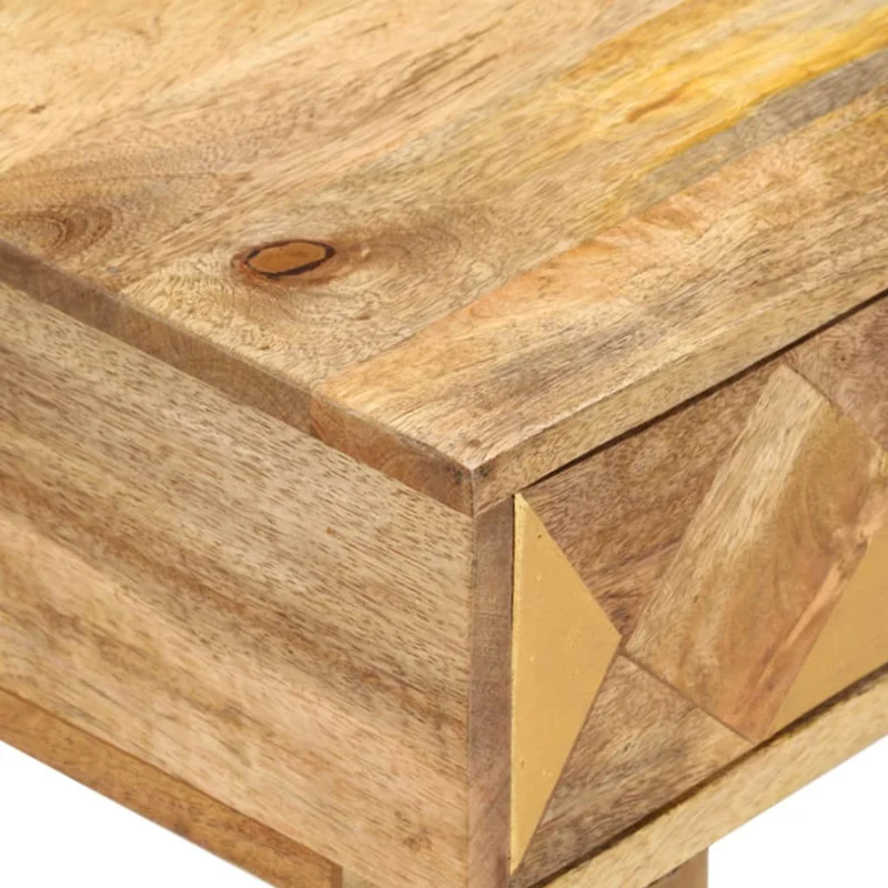 Table de chevet avec tiroir 43 x 30 x 58 cm bois de manguier massif DEC033016