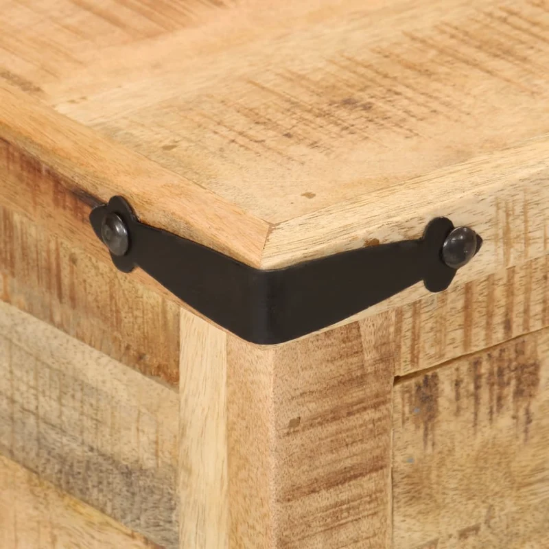 Table de chevet avec tiroir et étagère 40 x 40 x 50 cm bois de manguier massif DEC033011