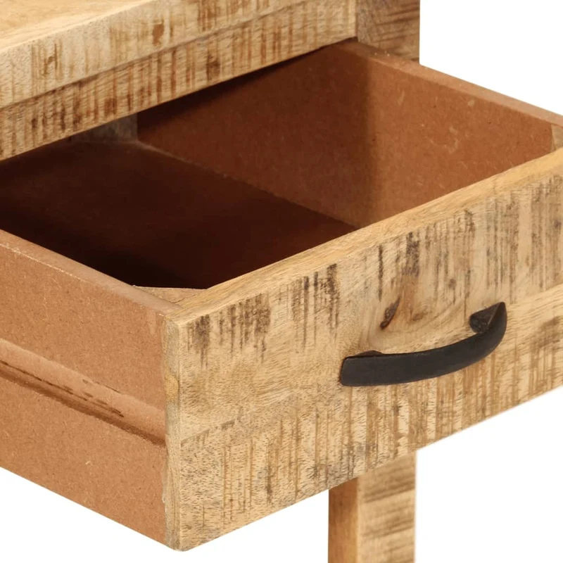 Table de chevet avec tiroir et étagère 40 x 40 x 50 cm bois de manguier massif DEC033011