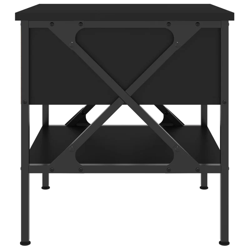 Table de chevet avec tiroir et étagère 40 x 42 x 45 cm bois d’ingénierie noir DEC034478