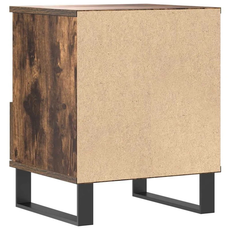 Table de chevet avec tiroir et compartiment ouvert 40 x 35 x 50 cm bois d’ingénierie marron et métal DEC033592