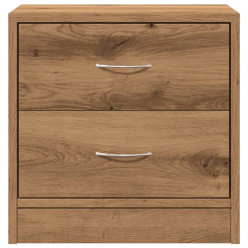 Table de chevet avec deux tiroirs 40 x 30 x 40 cm bois d'ingénierie couleur chêne DEC033531