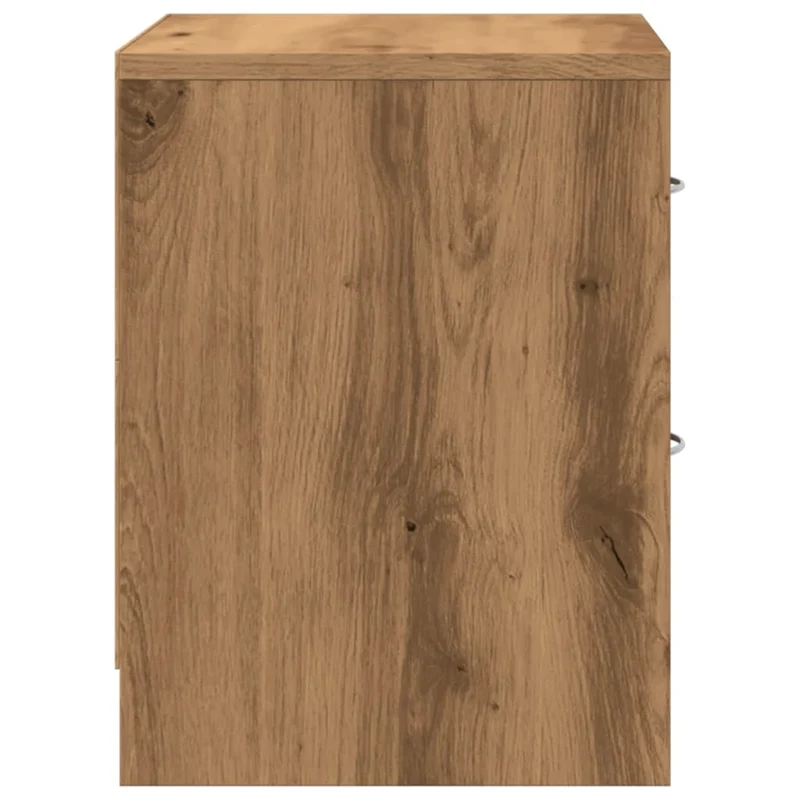 Table de chevet avec deux tiroirs 40 x 30 x 40 cm bois d'ingénierie couleur chêne DEC033531