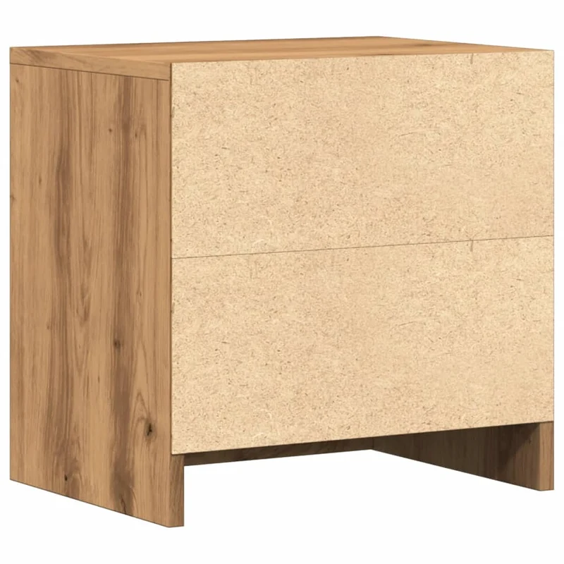Table de chevet avec deux tiroirs 40 x 30 x 40 cm bois d'ingénierie couleur chêne DEC033531