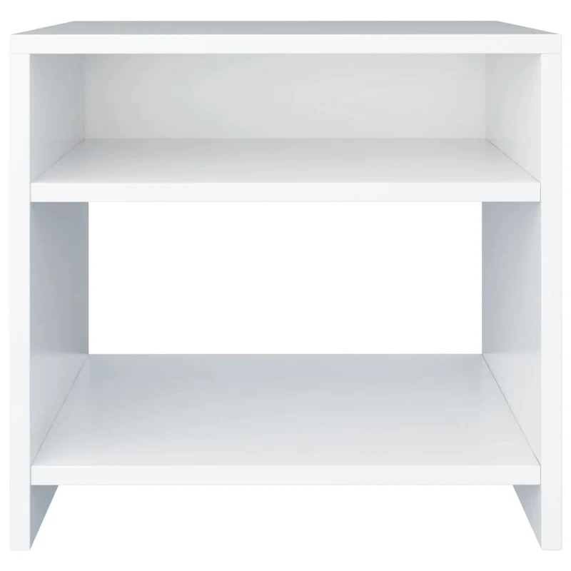 Table de chevet avec compartiment ouvert et une étagère 40 x 30 x 40 cm bois d'ingénierie blanc DEC033334