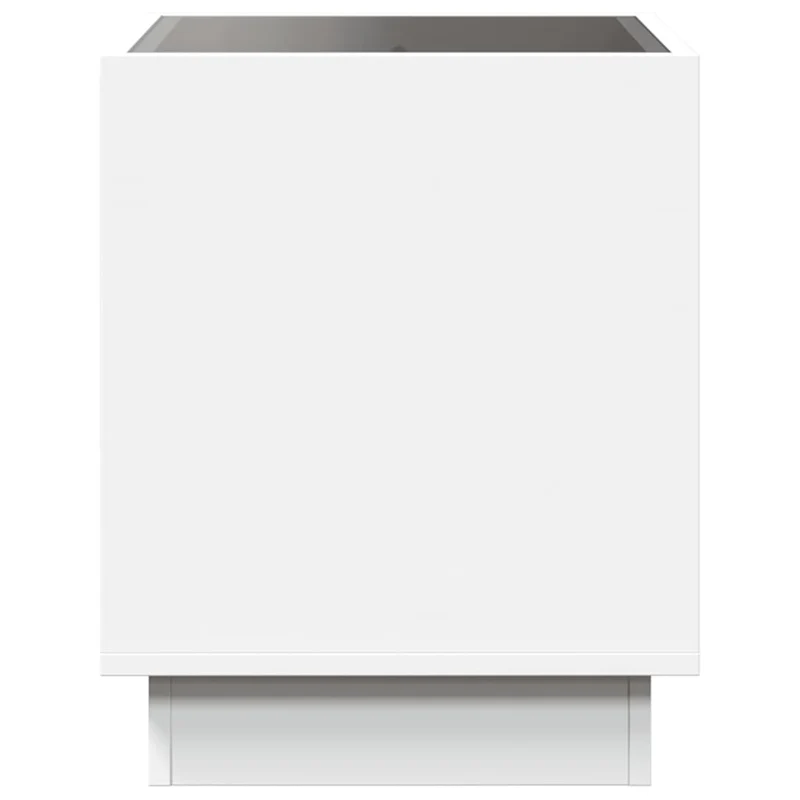 Table de chevet avec miroir à LED compartiment ouvert 50 x 50 x 50 cm bois d'ingénierie blanc et verre DEC033128